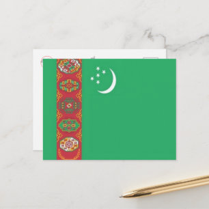 Turkmenistan - Flagge Postkarte