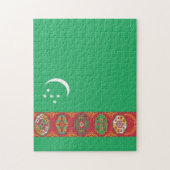Turkmenistan - Flagge Puzzle (Vertikal)