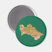 Turkmenistan Map Magnet (Vorderseite/Rückseite)
