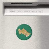 Turkmenistan Map Magnet (In Situ (Geschirrspüler))