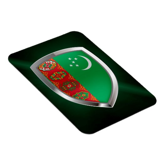 Turkmenistan Metallisches Emblem Magnet (Rechte Seite)