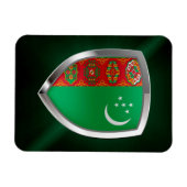 Turkmenistan Metallisches Emblem Magnet (Horizontal)