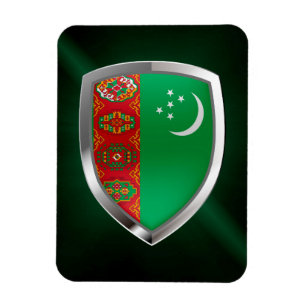 Turkmenistan Metallisches Emblem Magnet