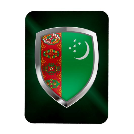 Turkmenistan Metallisches Emblem Magnet (Vertikal)