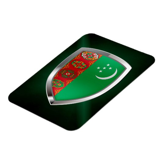 Turkmenistan Metallisches Emblem Magnet (Linke Seite)