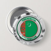Turkmenistan Runde Emblem Button (Vorne & Hinten)