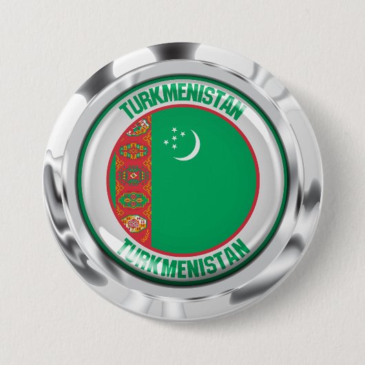 Turkmenistan Runde Emblem Button (Vorderseite)