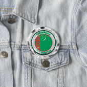 Turkmenistan Runde Emblem Button (Beispiel)