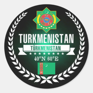 Turkmenistan Runder Aufkleber