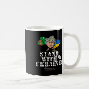 Turkmenistan steht mit der Ukraine Zelensky-Flagge Kaffeetasse