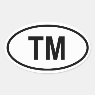 Turkmenistan ‚TM‘ Ovaler Aufkleber