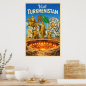 Turkmenistan - Vintage Travel Poster (Küche)