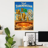 Turkmenistan - Vintage Travel Poster (Heimbüro)