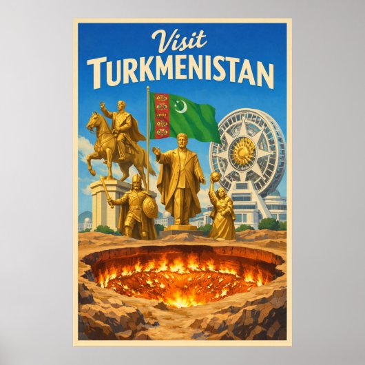Turkmenistan - Vintage Travel Poster (Vorne)