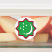 Turkmenistans Land Flaggen-Rundsymbol Etiketten (Befestigt)