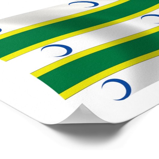 Turkmens Flag Poster Print (Ecke)