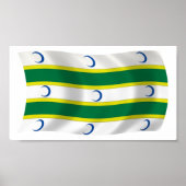 Turkmens Flag Poster Print (Vorne)