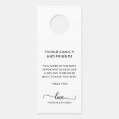 Türknacken-Hochzeit stört nicht das Zeichen Türanhänger (Rückseite)