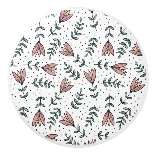Türknauf-Blumenmuster Keramikknauf (Vorderseite)