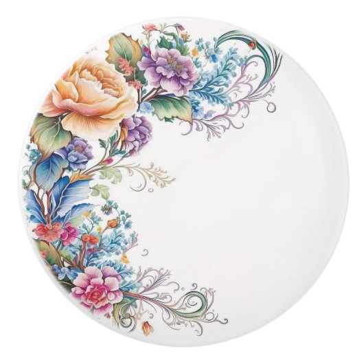 Türknauf floral  keramikknauf (Vorderseite)