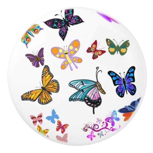 Türknauf Schmetterling Keramikknauf (Vorderseite)