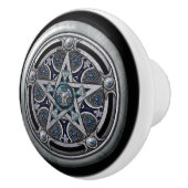 Türknäufe: Silbernes Pentagramm Keramikknauf (Rechts)