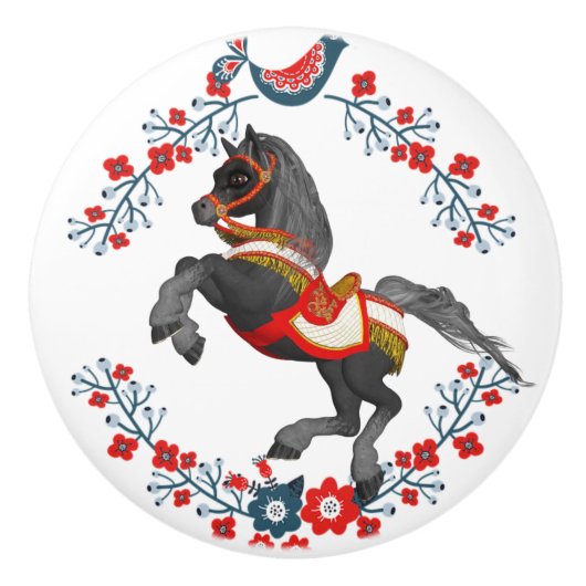 Türknaufpferd Keramikknauf (Vorderseite)