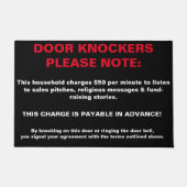 TÜRKNOCKER BITTE BEACHTEN NEUIGKEIT Sign Warnung S Fußmatte (Vorderseite)