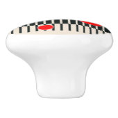 Türknopf "Crazy Red Dots" Keramik Keramikknauf (Seitenansicht)