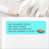 Türkquoise Blue Junonia Seashell Address Labels (Insitu)
