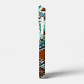 Türkquoise Brown Vintag Paisley Case-Mate iPhone Hülle (Rückseite / Links)