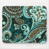 Türkquoise Brown Vintag Paisley Mousepad (Vorne)
