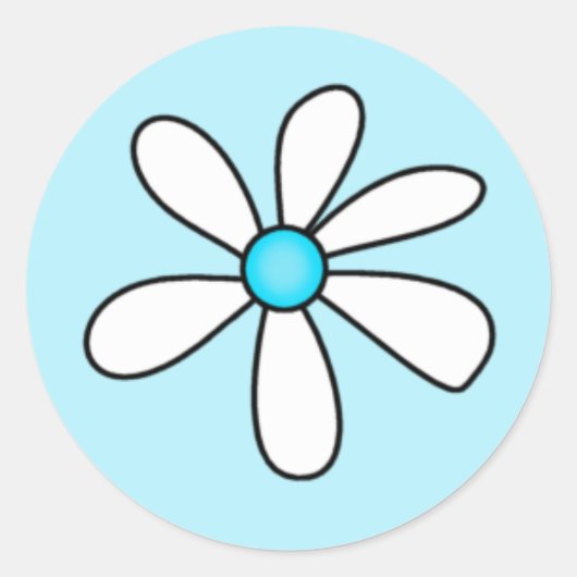 Türkquoise Daisy Sticker (Vorderseite)