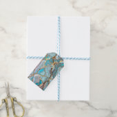 Türkquoise Geode Kintsugi Aquamarin Geschenkanhänger (Mit Garn)