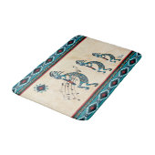 Türkquoise Kokopelli Bath Mat Badematte (Schrägansicht)