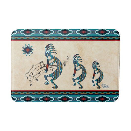 Türkquoise Kokopelli Bath Mat Badematte (Vorderseite)