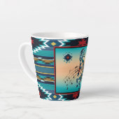 Türkquoise Kokopelli Latte Tasse (Linke Ecke)