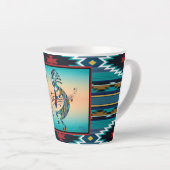 Türkquoise Kokopelli Latte Tasse (Rechte Ecke)
