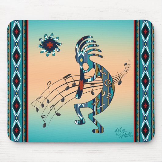 Türkquoise Kokopelli Mouse Pad Mousepad (Vorne)