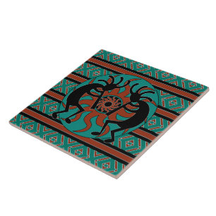 Türkquoise Kokopelli Tribal Sun Southwest Fliese