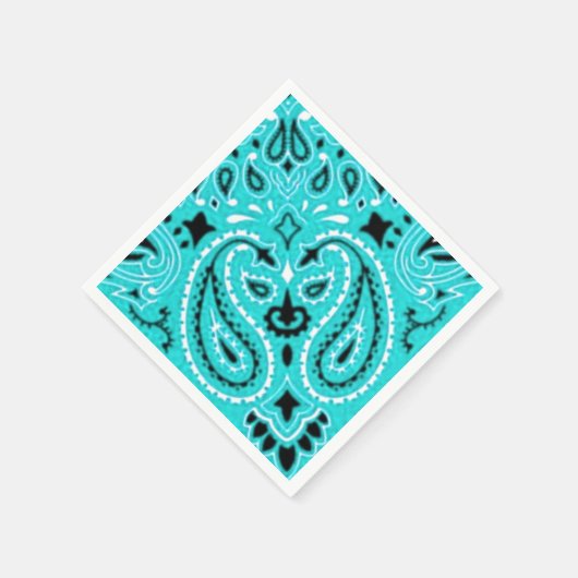 Türkquoise Paisley Bandana Scarf GRILLEN Picnic Na Serviette (Ecke)