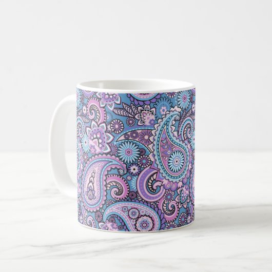 Türkquoise Paisley Kaffeetasse (Vorderseite Links)