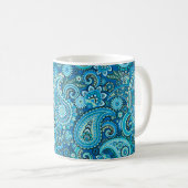 Türkquoise Paisley Kaffeetasse (VorderseiteRechts)