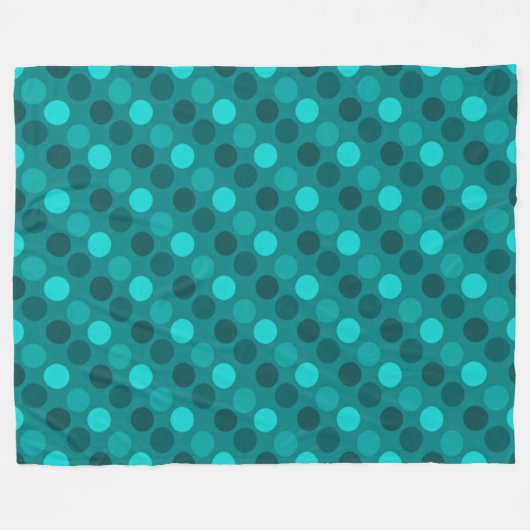 Türkquoise Polka Dot Fleecedecke (Vorderseite (Horizontal))