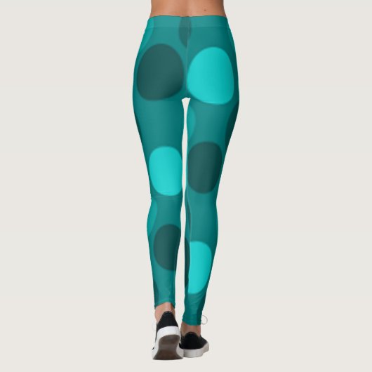 Türkquoise Polka Dot Leggings (Rückseite)