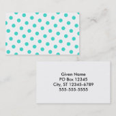 Türkquoise Polka Dots Visitenkarte (Vorne/Hinten)