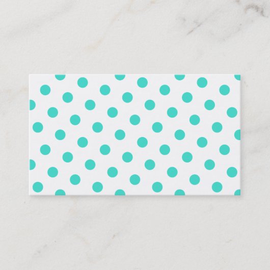 Türkquoise Polka Dots Visitenkarte (Vorderseite)