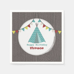 Türkquoise Tipi Birthday Napkins Serviette
