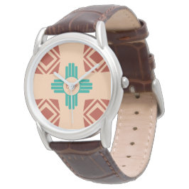Türkquoise Zia Tribal Brown Tan Armbanduhr