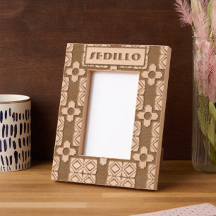 Türkquoise Zia Tribal Brown Tan Geätzte Rahmen